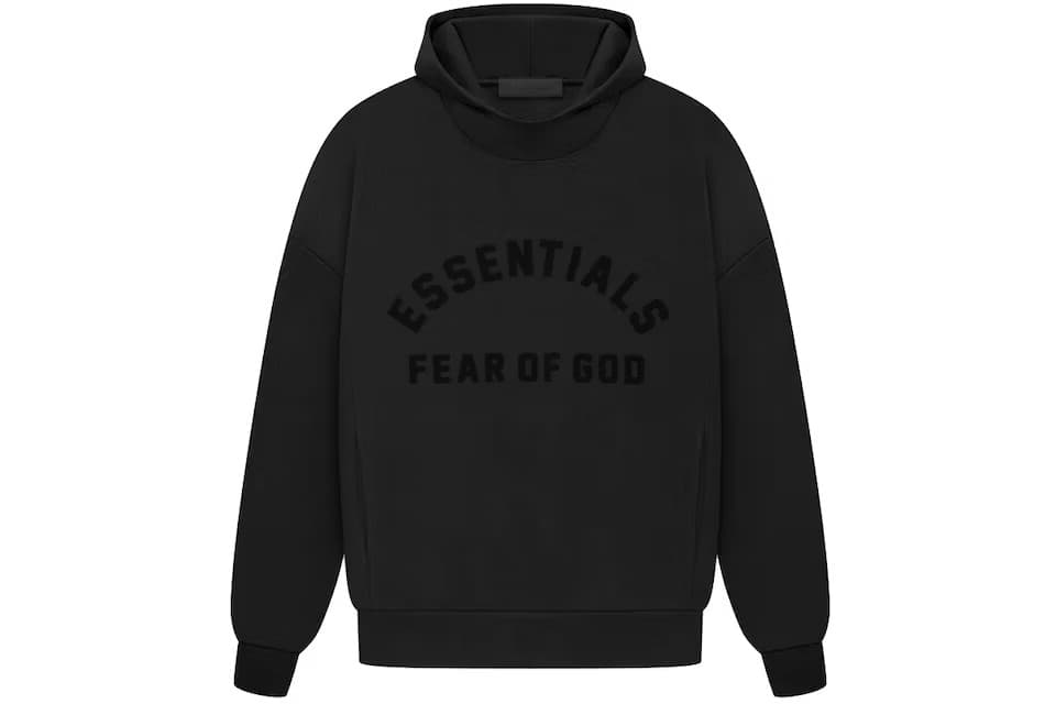 Fear of God Essentials Arch Logo Hoodie Jet Black