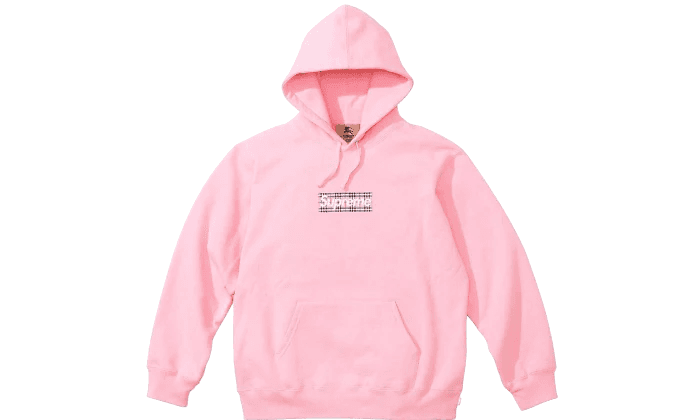 Supreme Burberry Box Logo Hoodie Pink