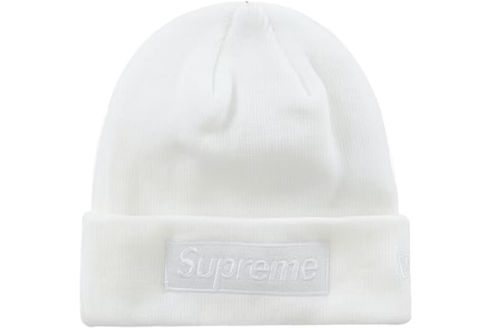 Supreme New Era Box Logo Beanie White (FW23)