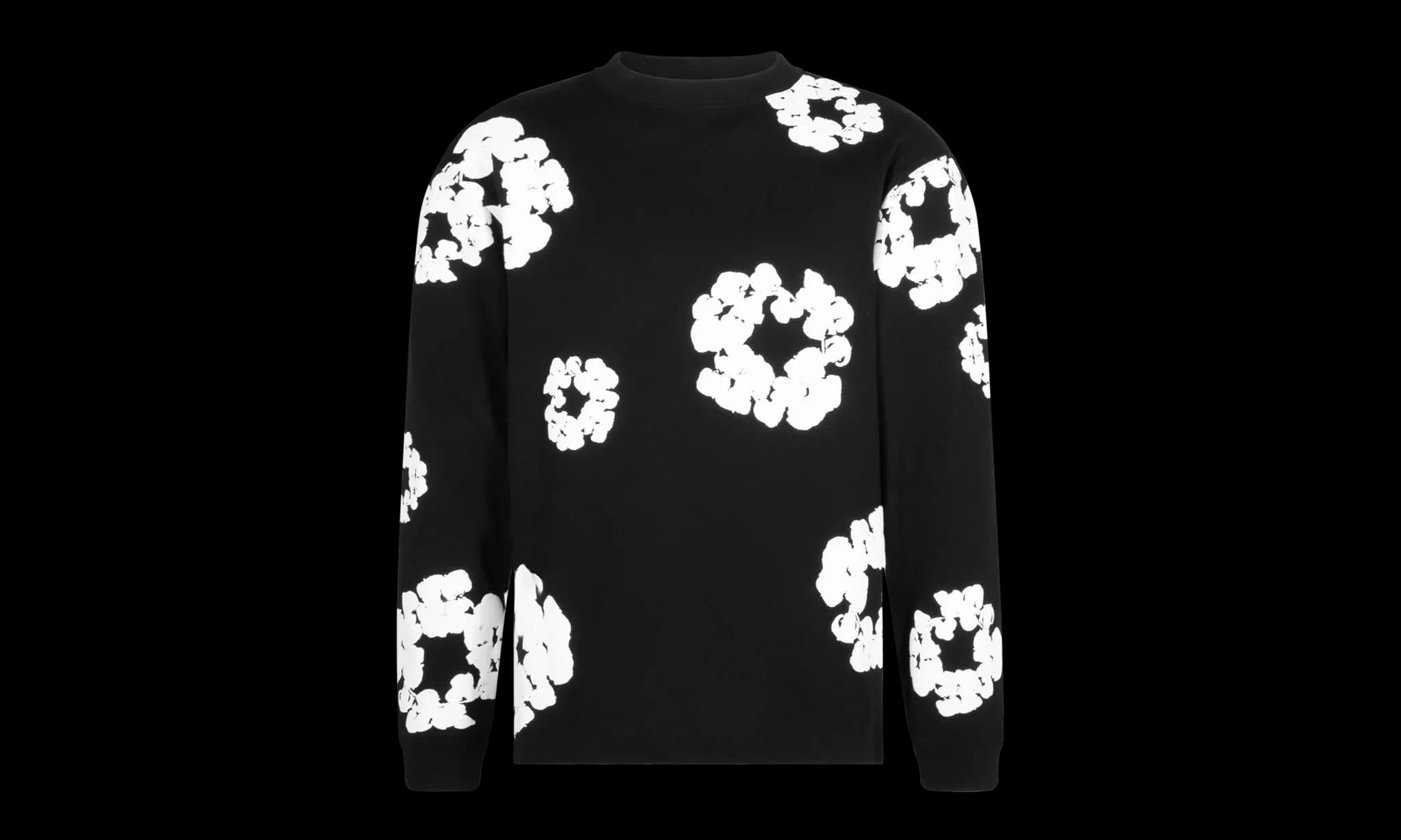 Denim Tears Long Sleeve Cotton Wreath T-shirt Black