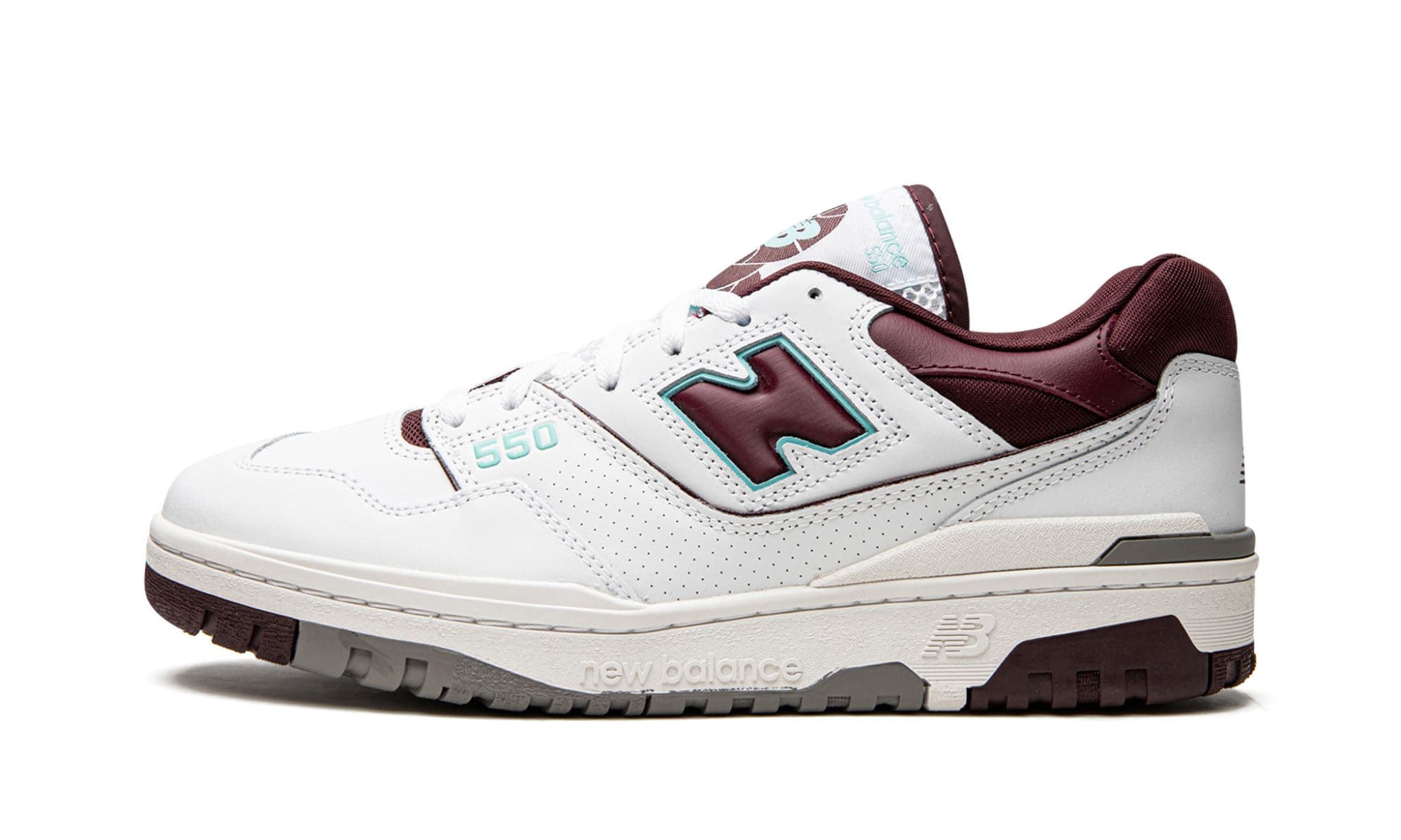 New Balance 550 Burgundy Cyan