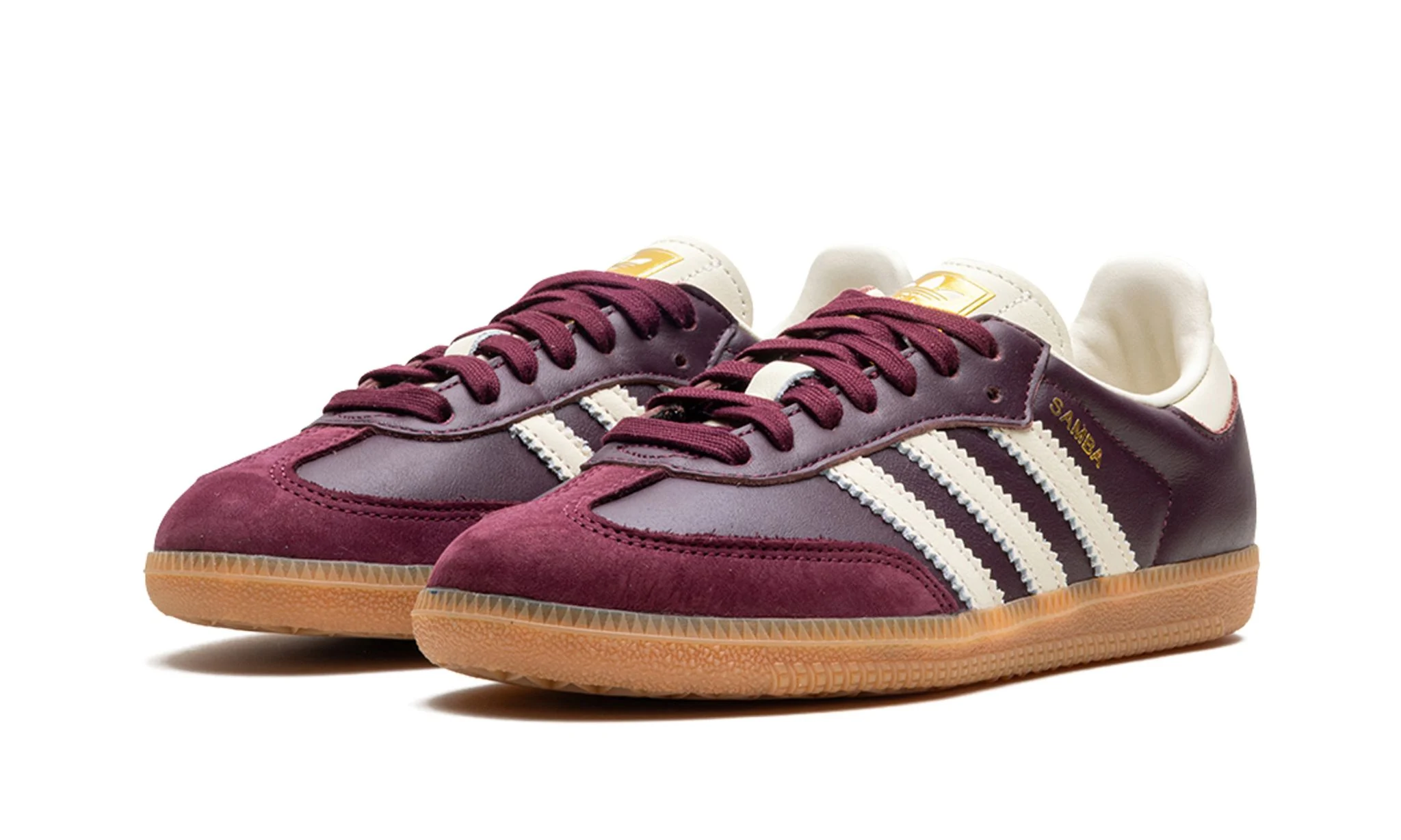 Adidas Samba OG Maroon Gold Metallic (W)