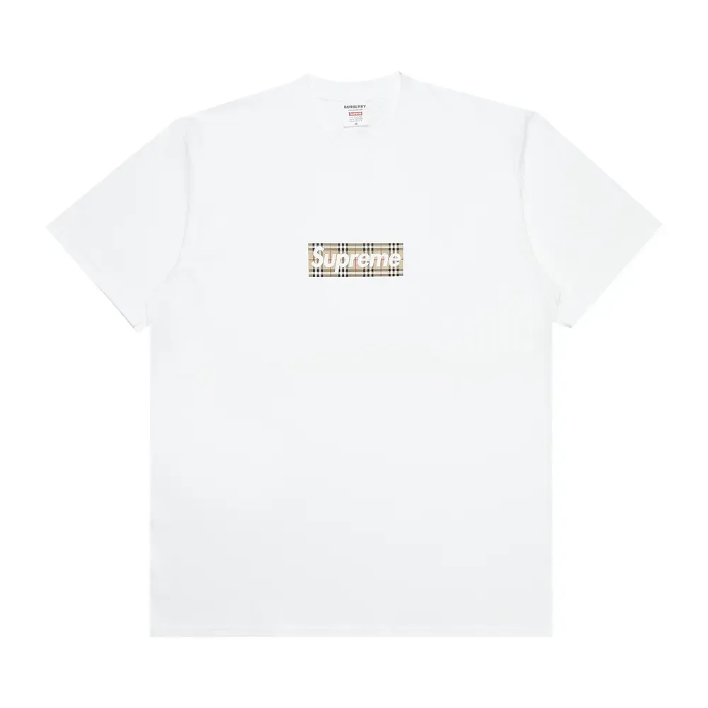 Supreme Burberry Box Logo Tee White