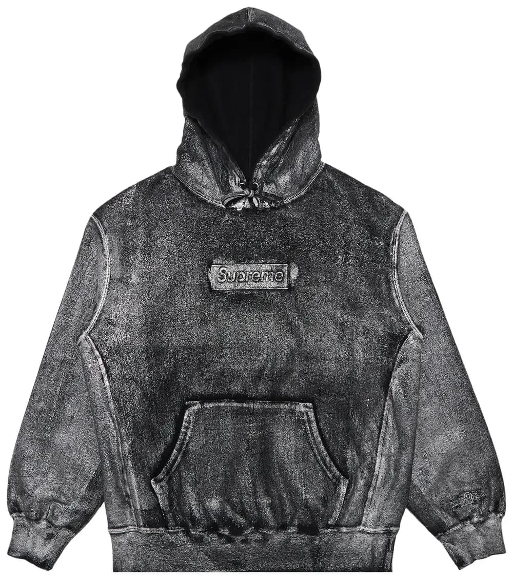 Supreme MM6 Maison Margiela Foil Box Logo Hooded Sweatshirt Black