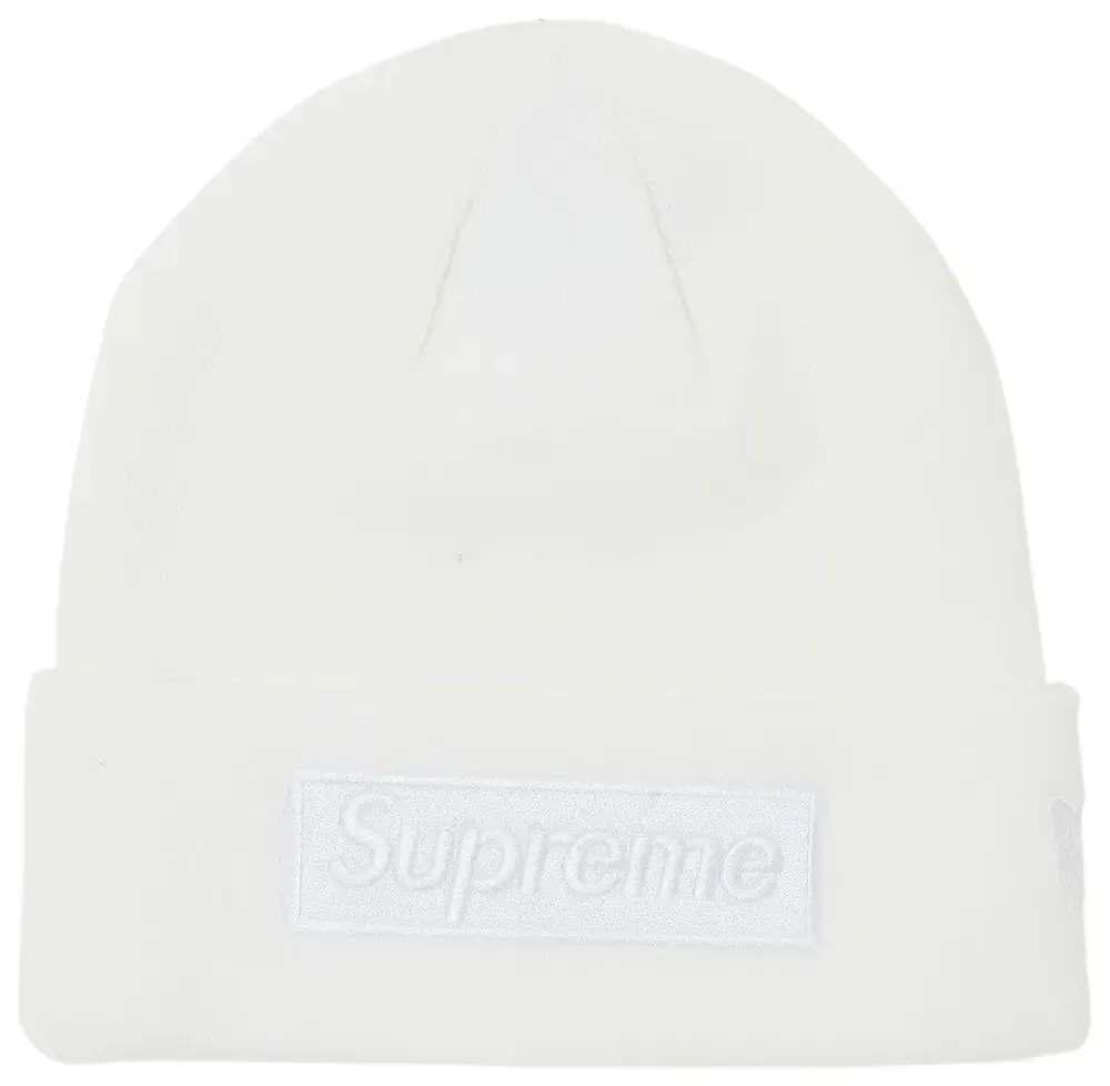 Supreme New Era Box Logo Beanie White (FW23)