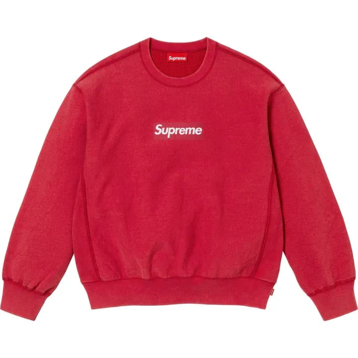 Supreme Washed Box Logo Crewneck Red