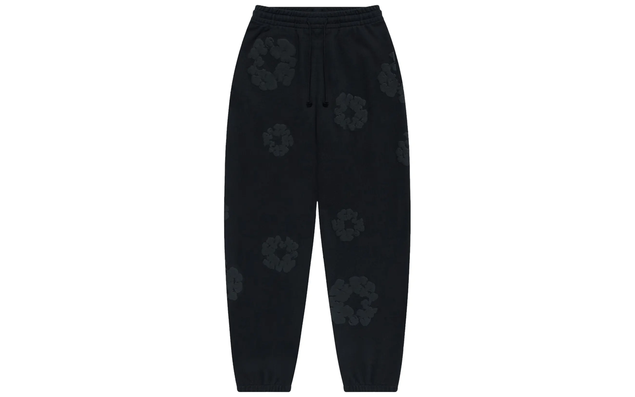 Denim Tears Cotton Wreath Sweatpants Black Monochrome