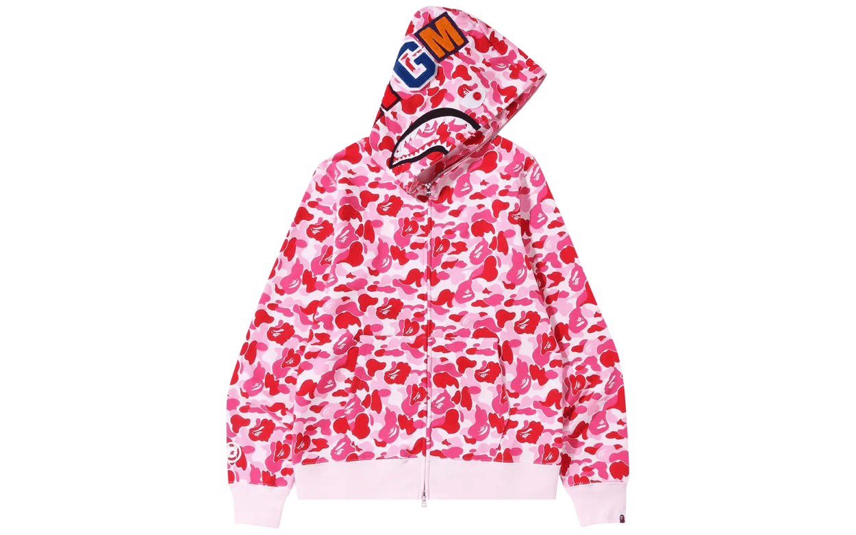 BAPE ABC Camo Shark Full Zip Hoodie Pink