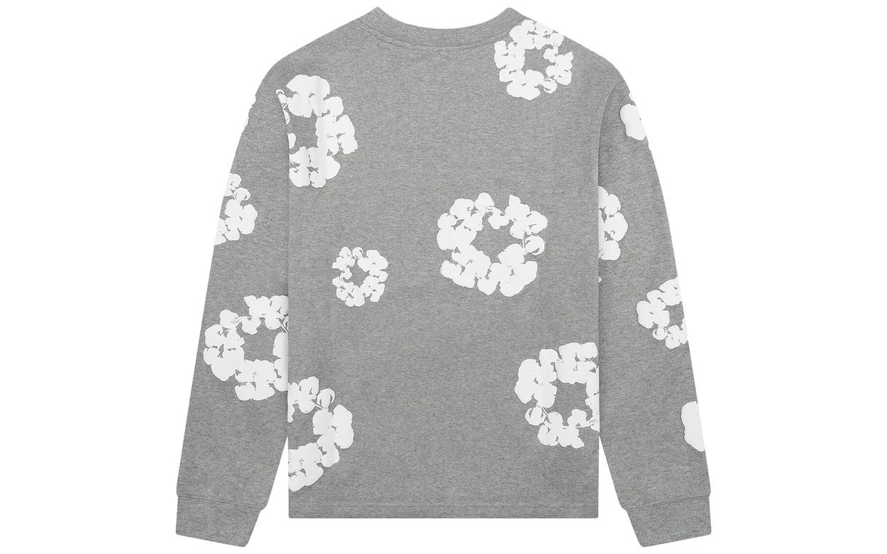 Denim Tears Long Sleeve Cotton Wreath T-shirt Grey