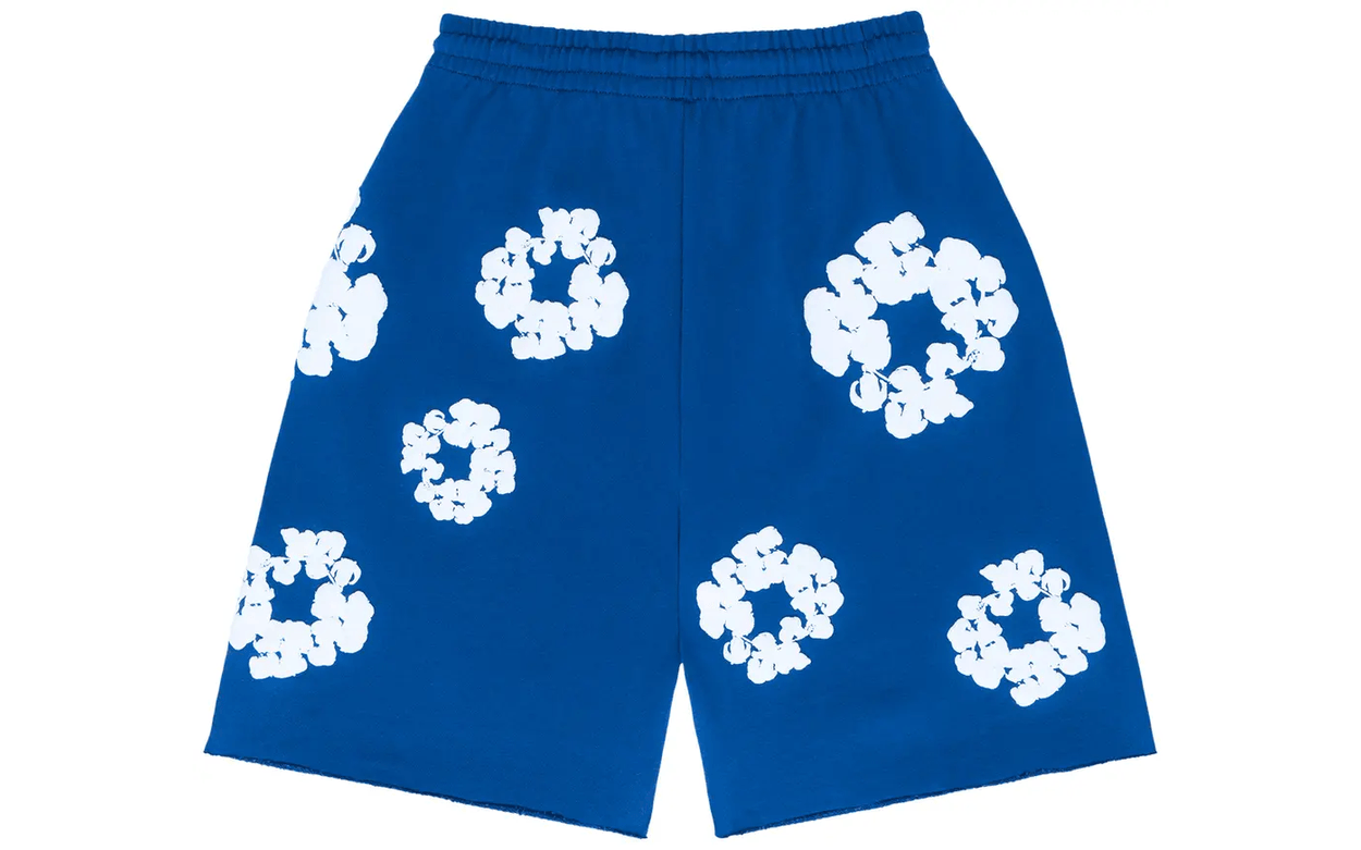 Denim Tears The Cotton Wreath Shorts Royal Blue