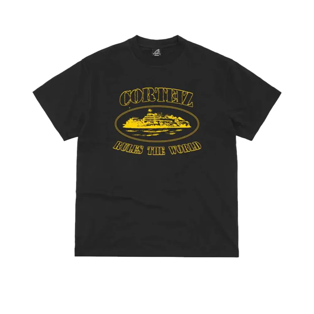 Corteiz OG Alcatraz Tee Black Yellow