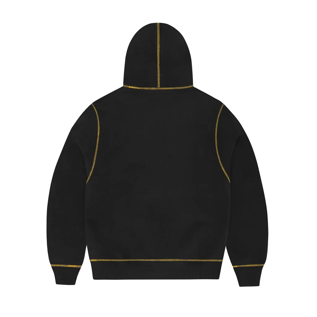 Corteiz Alcatraz Contrast Hoodie Black/Yellow