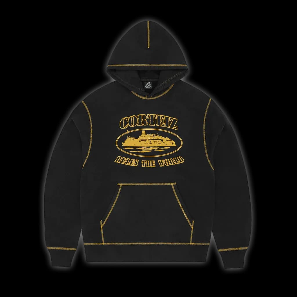 Corteiz Alcatraz Contrast Hoodie Black/Yellow