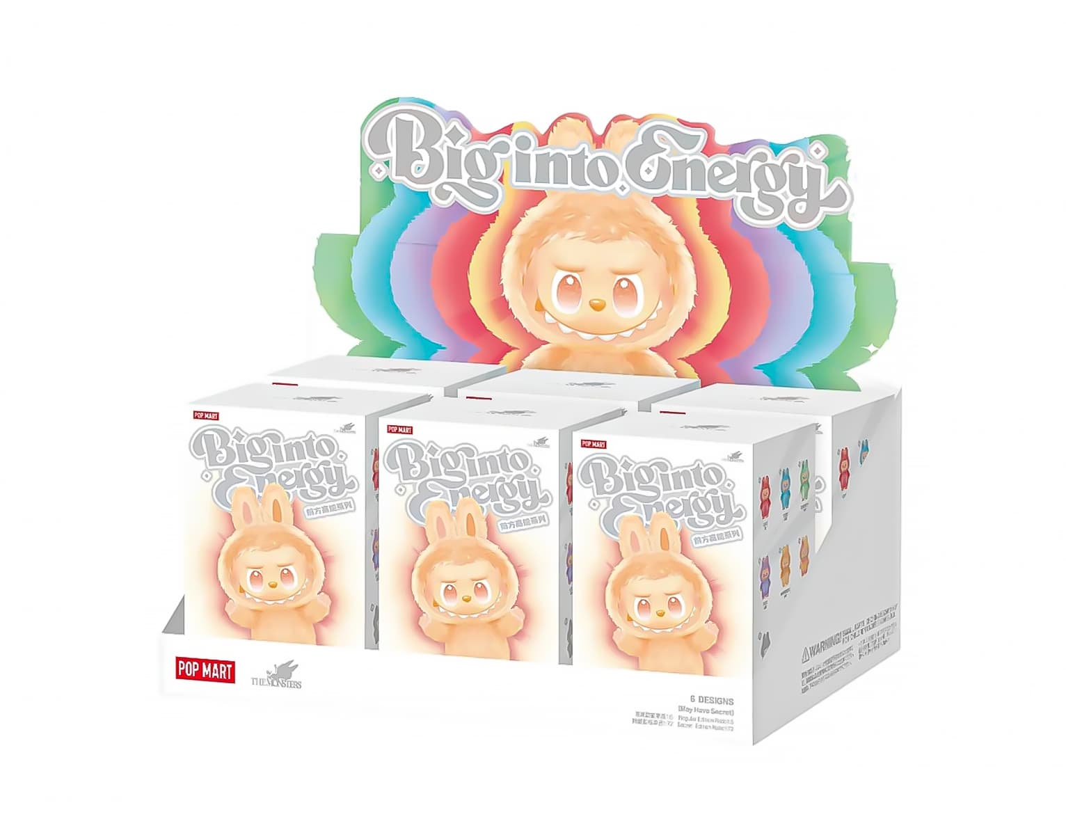 Pop Mart Labubu The Monsters Big into Energy Series Vinyl Plush Pendant Sealed Case (Zestaw 6 szt.)
