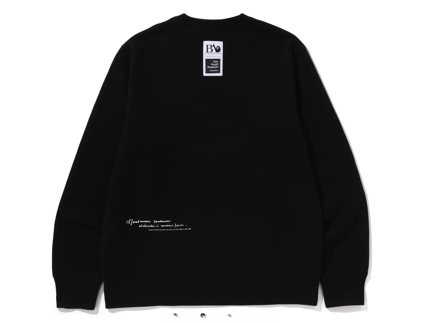 BAPE x Van Gogh Museum College Crewneck Sweatshirt Black Brown