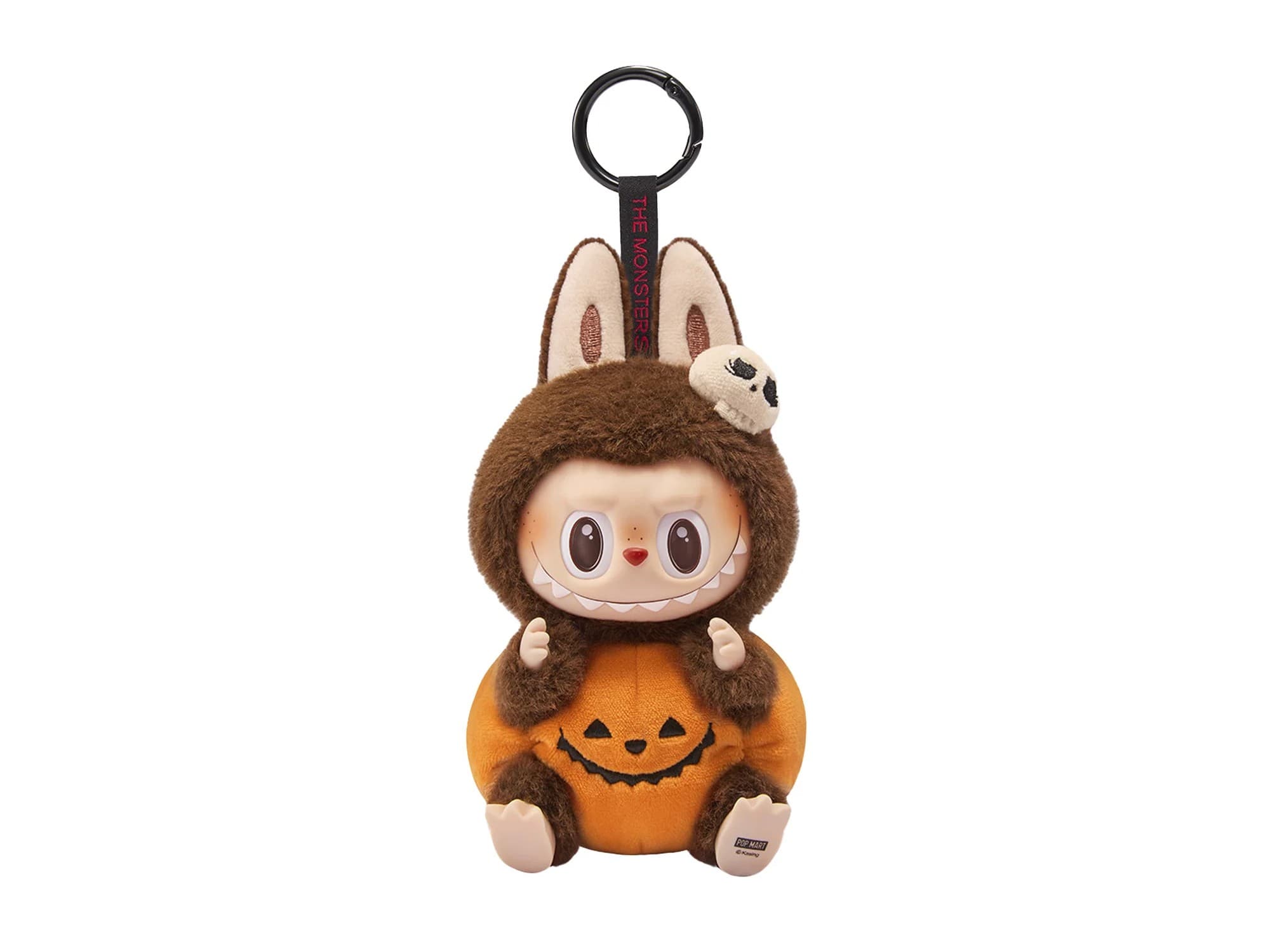 Pop Mart Labubu Happy Halloween Party Series-Sitting Pumpkin Vinyl Plush Pendant