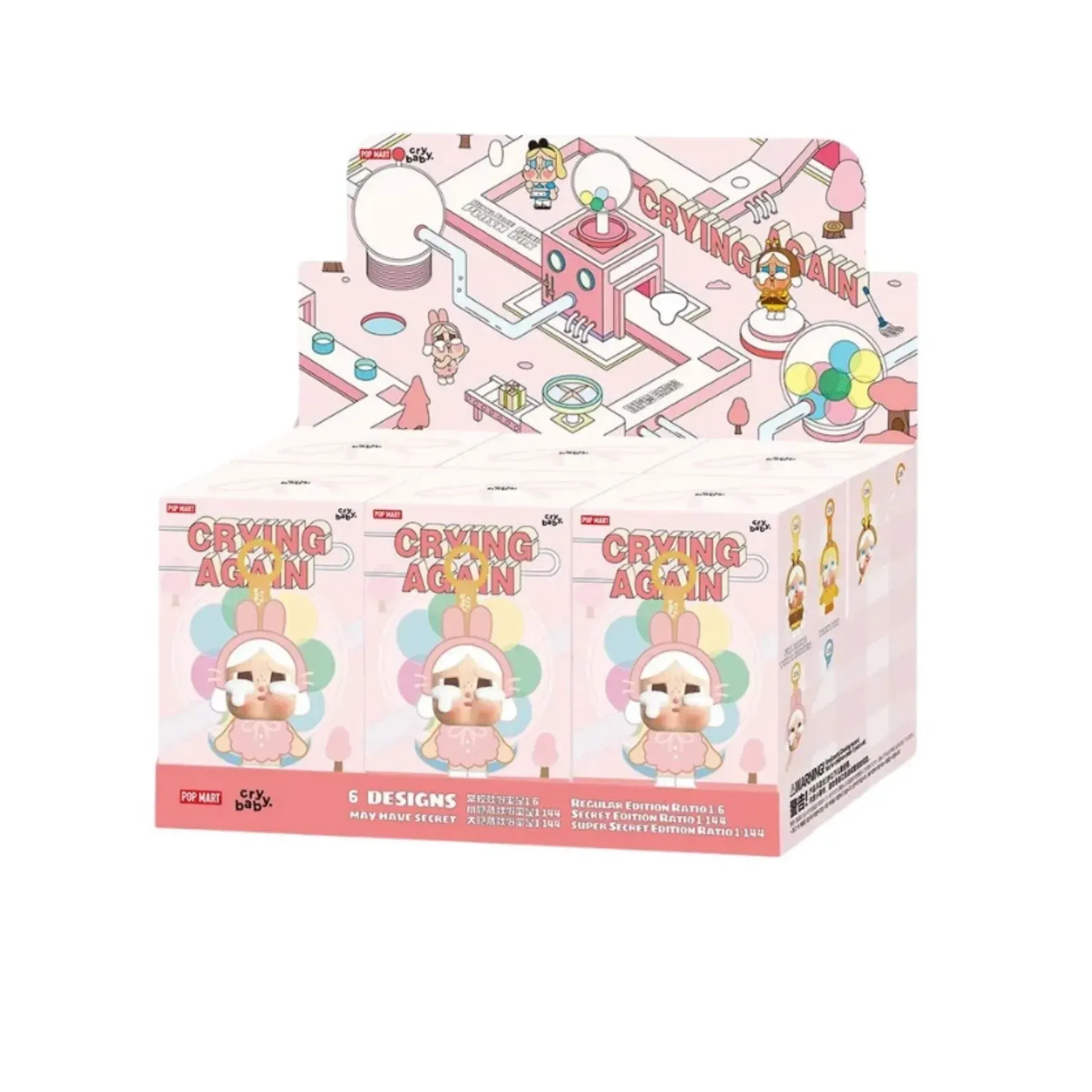Pop Mart CryBaby Crying Again Series Vinyl Face Plush Sealed Case  (Zestaw 6 szt.)