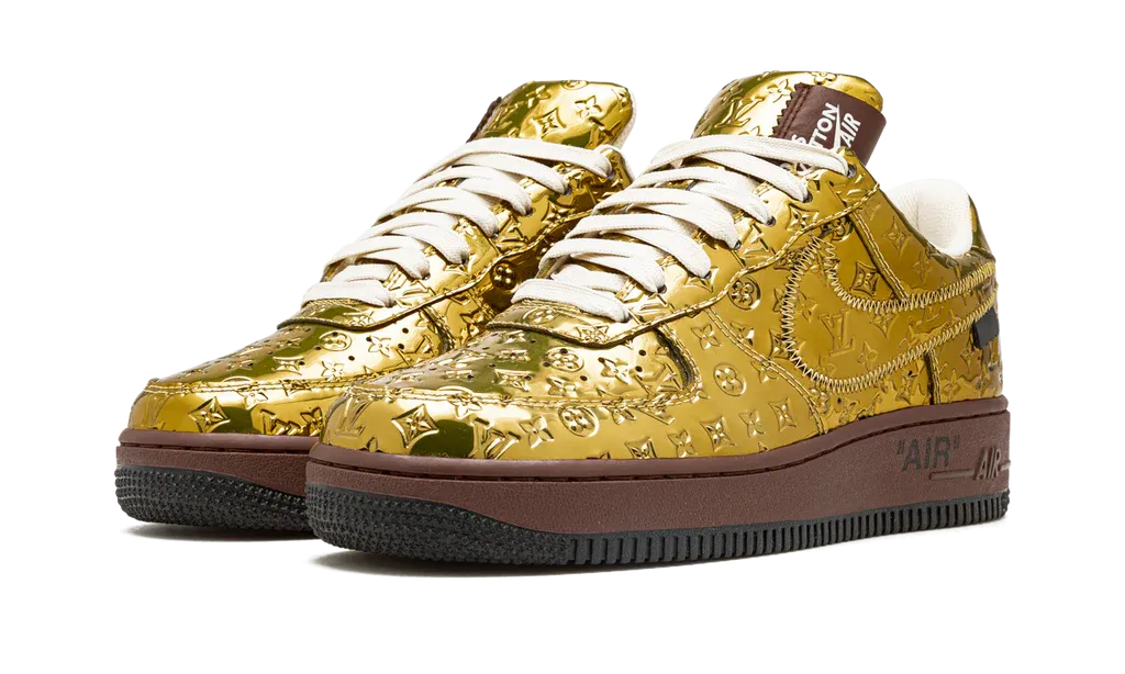Louis Vuitton Nike Air Force 1 Low By Virgil Abloh Metallic Gold