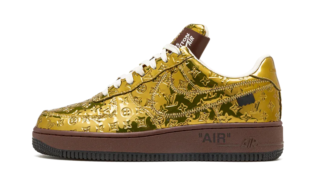 Louis Vuitton Nike Air Force 1 Low By Virgil Abloh Metallic Gold