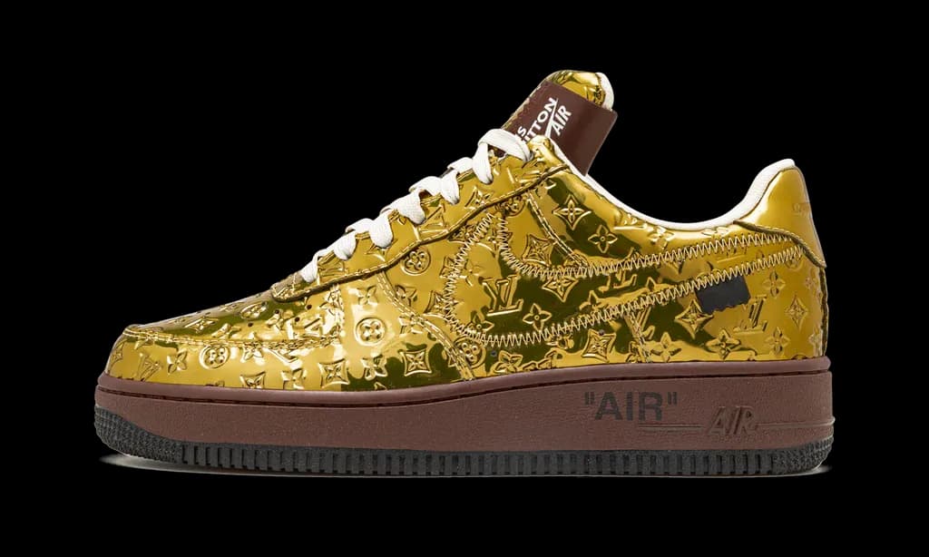 Louis Vuitton Nike Air Force 1 Low By Virgil Abloh Metallic Gold
