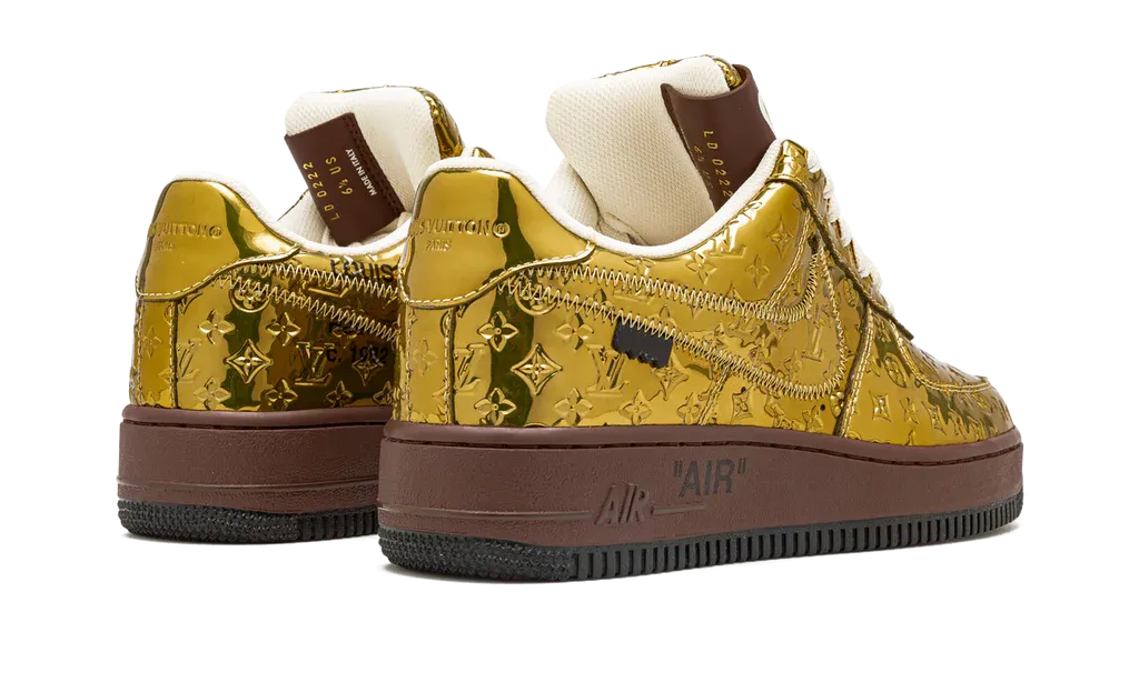 Louis Vuitton Nike Air Force 1 Low By Virgil Abloh Metallic Gold