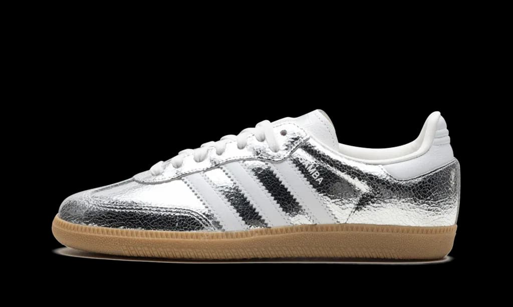 Adidas Samba OG Silver Metallic Cracked Leather (W)