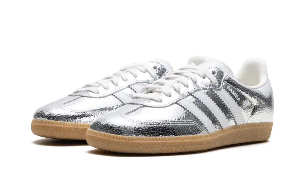 Adidas Samba OG Silver Metallic Cracked Leather (W)