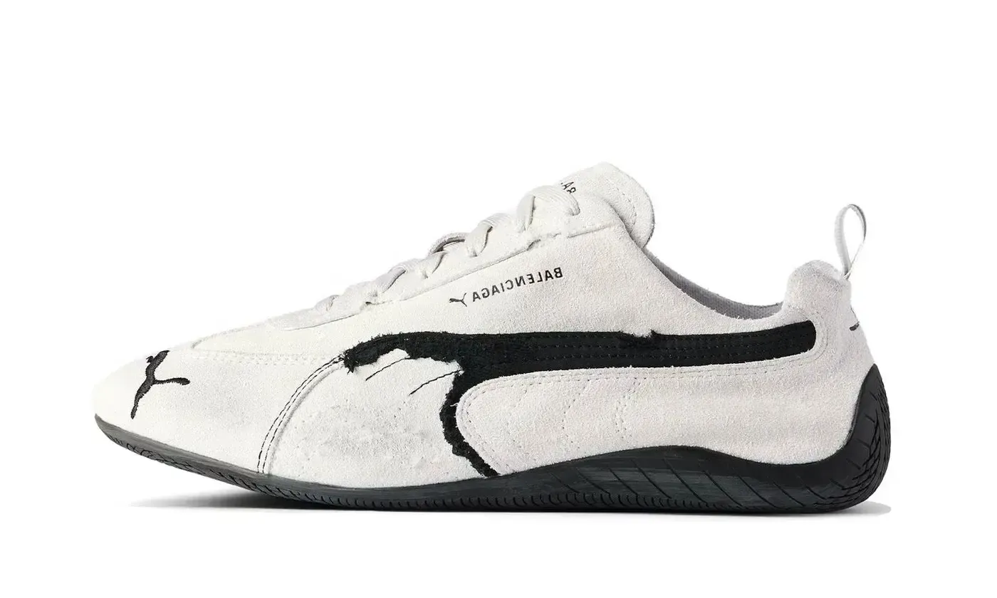 Balenciaga x Puma Speedcat Suede Distressed White Black
