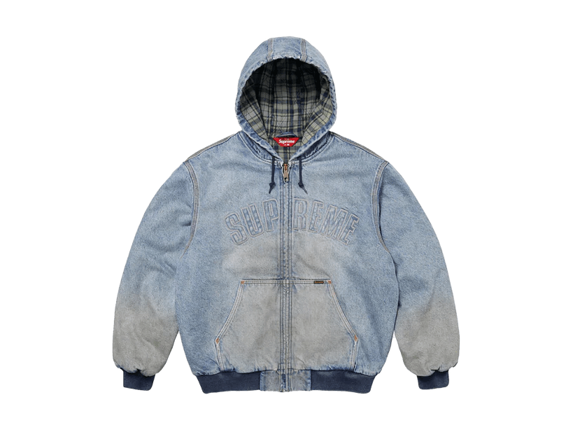 Supreme Reflective Arc Hooded Work Jacket Denim