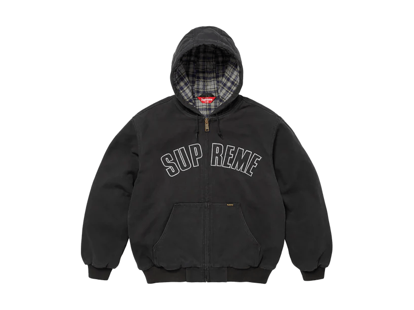 Supreme Reflective Arc Hooded Work Jacket Black