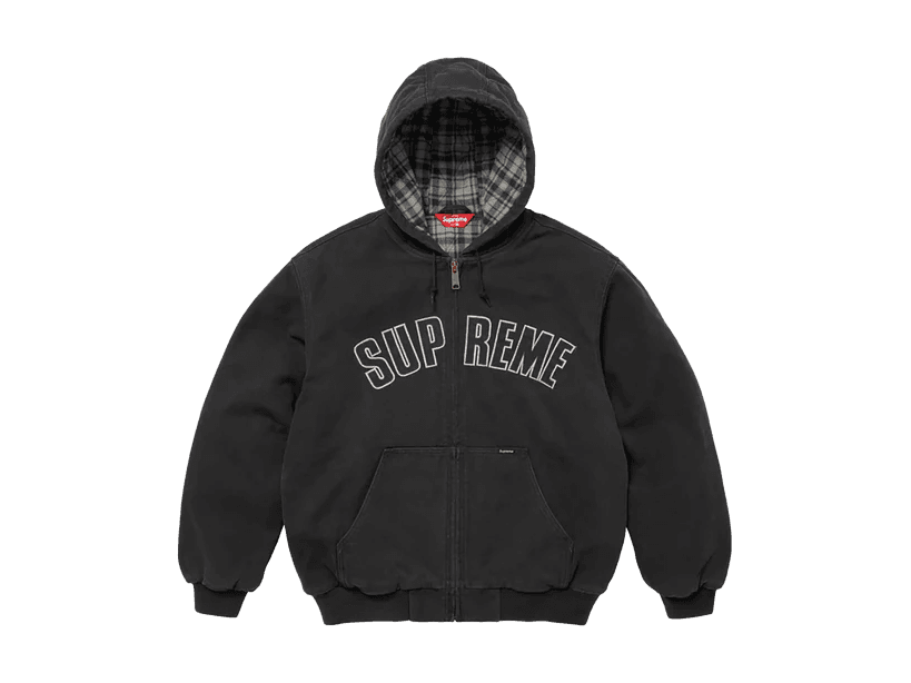 Supreme Reflective Arc Hooded Work Jacket Black