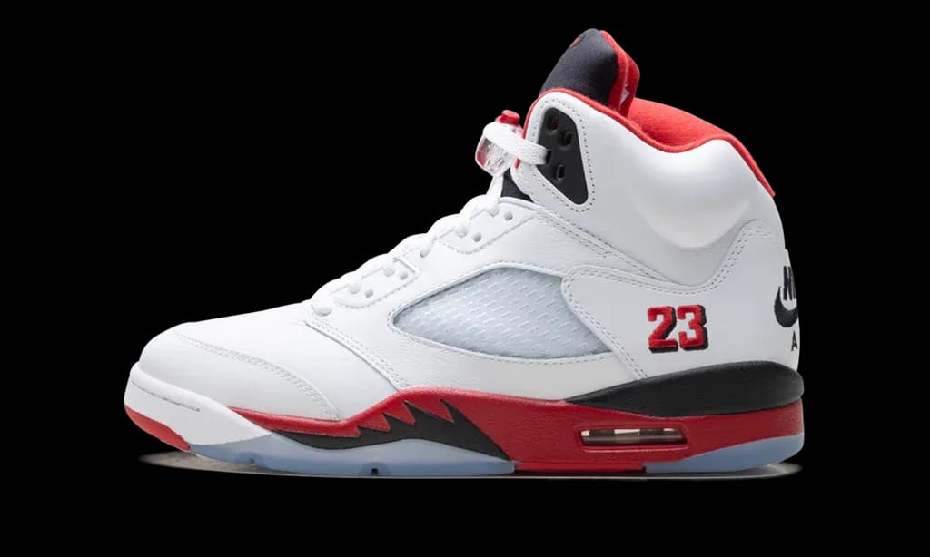 Air Jordan 5 Retro Fire Red Black Tongue