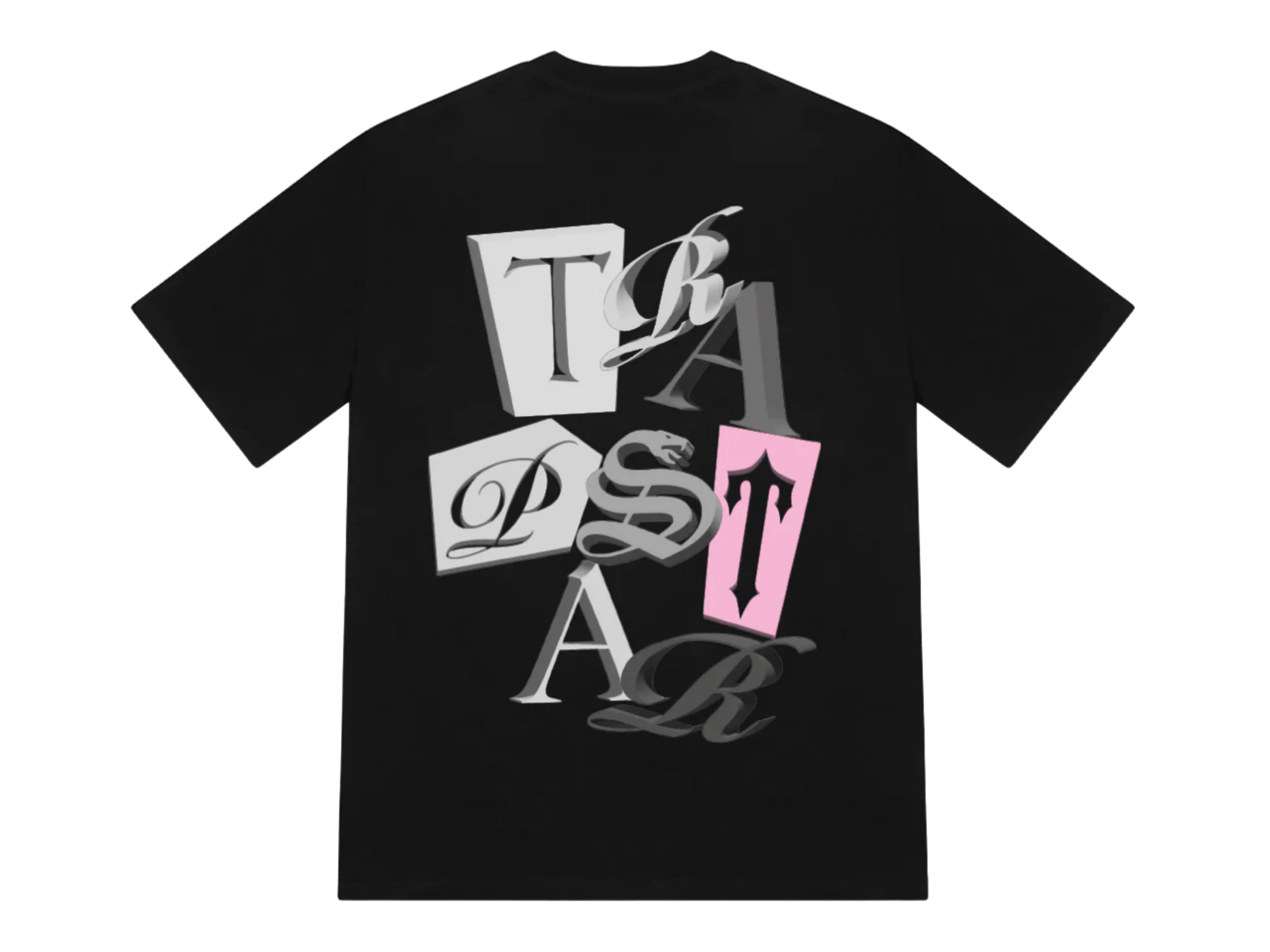 Trapstar Script White Black Pink Tee