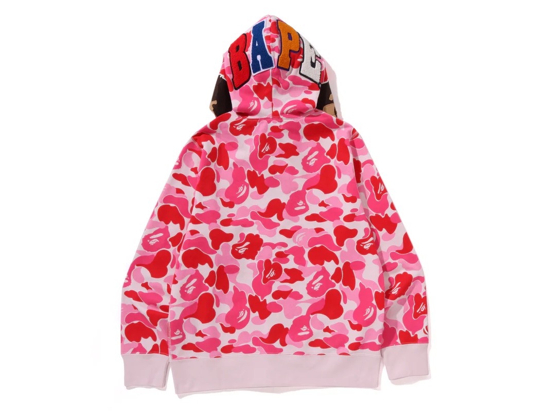 BAPE ABC Camo 2ND APE FullL Zip Hoodie Pink