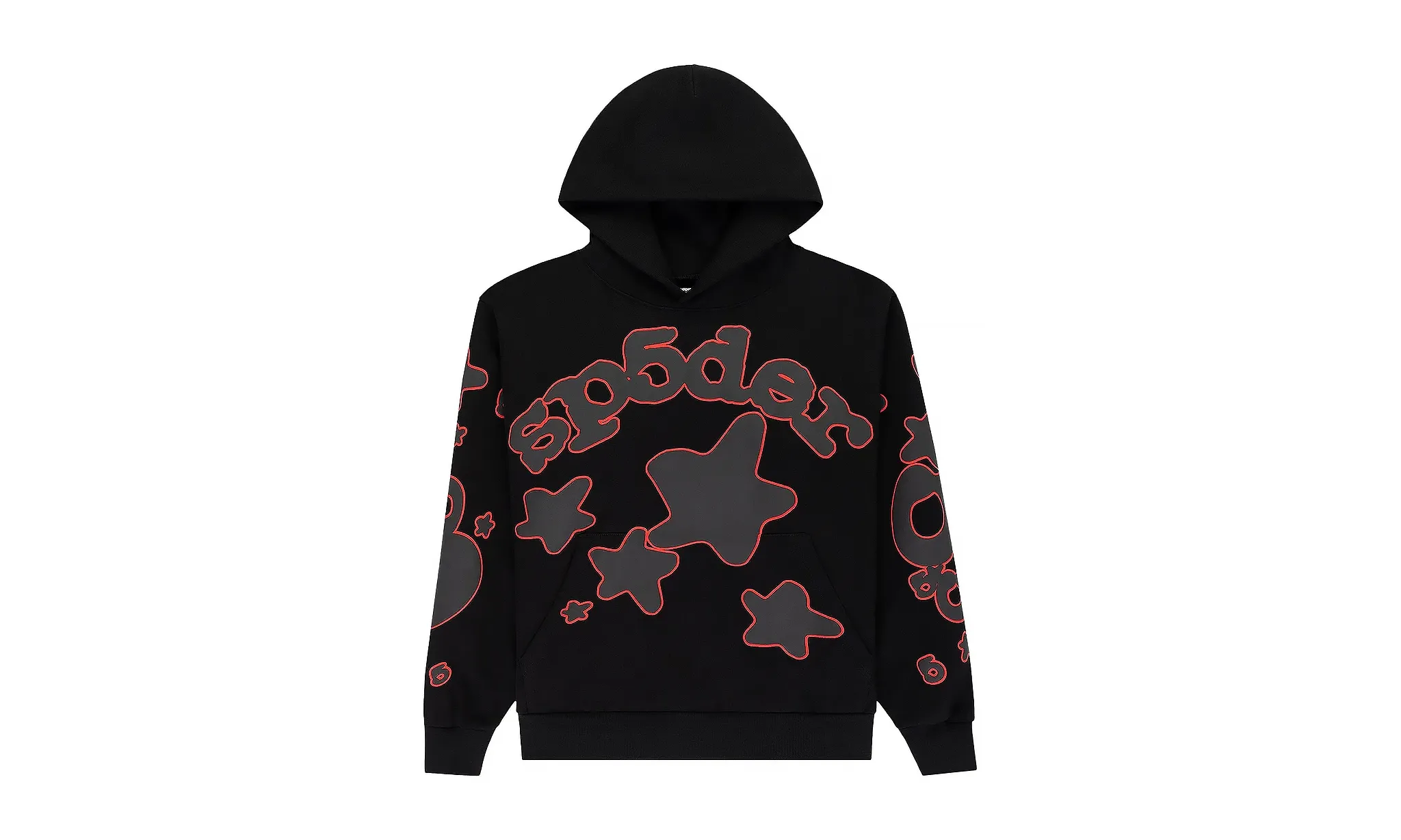Sp5der Beluga Outline Hoodie Black