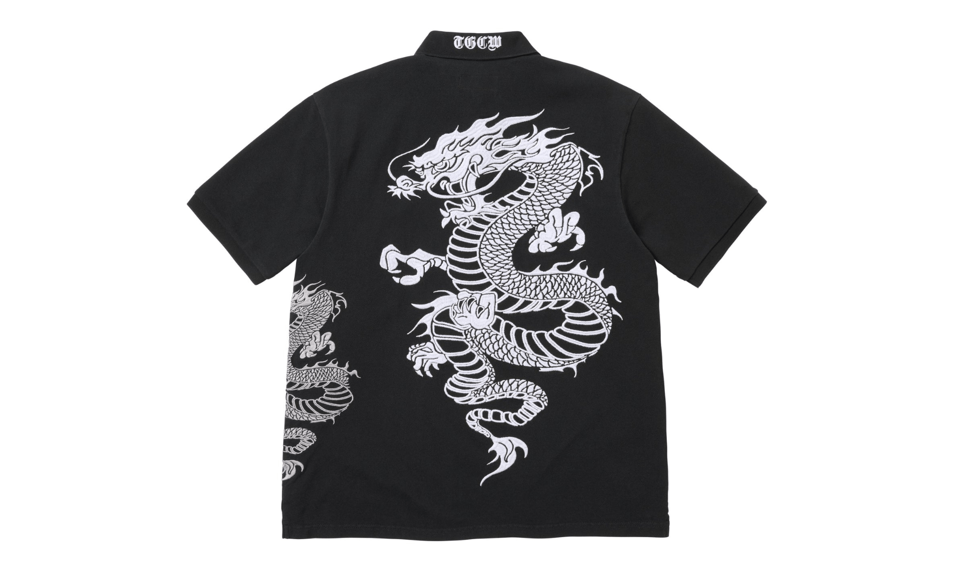 Supreme The Great China Wall Dragon Polo Black