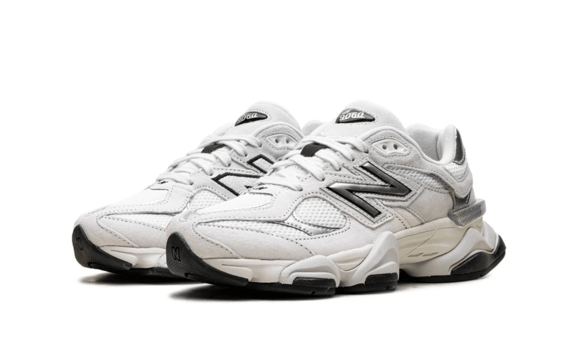 New Balance 9060 White Black Metallic Silver