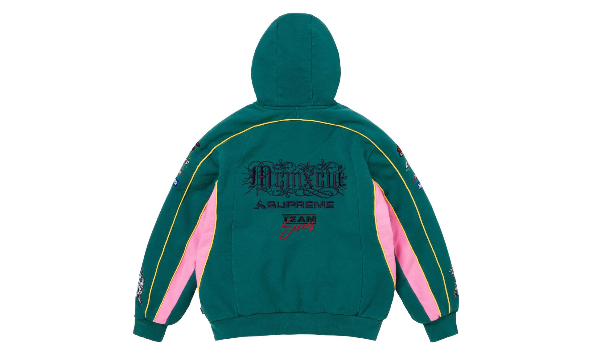 Supreme Racing Lined Zip Up Hooded Sweatshirt Dark Teal