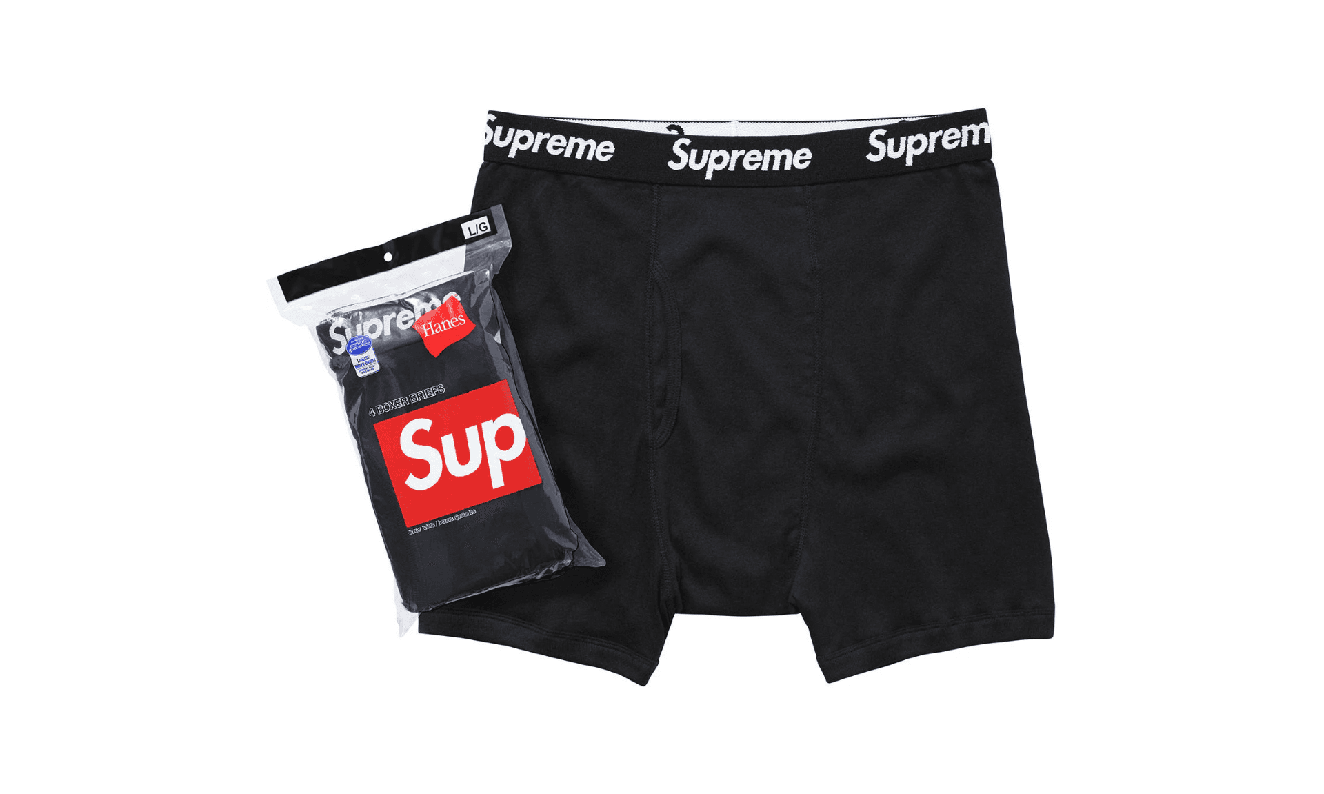 Supreme Hanes Bokserki Czarne (1szt) | OVERCEZ
