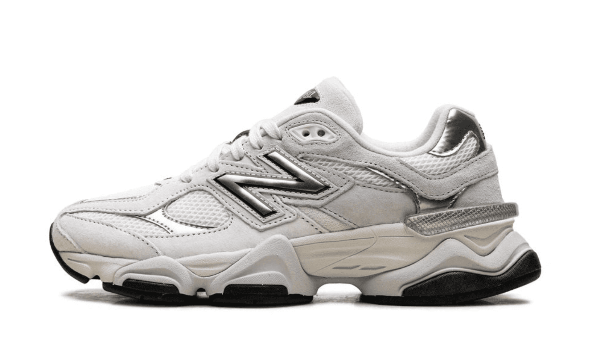 New Balance 9060 White Black Metallic Silver | OVERCEZ