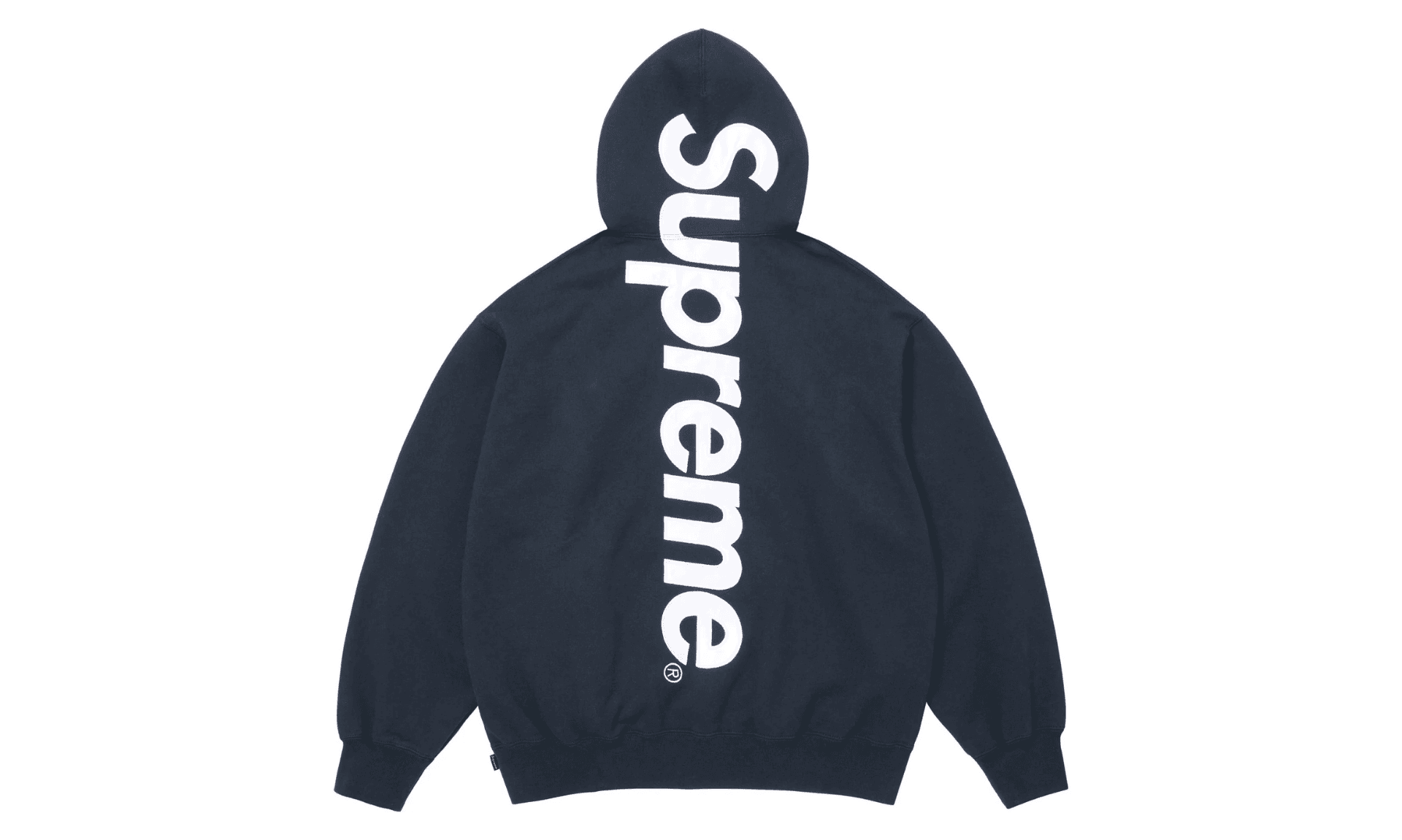 Supreme Satin Applique Hooded Sweatshirt Navy