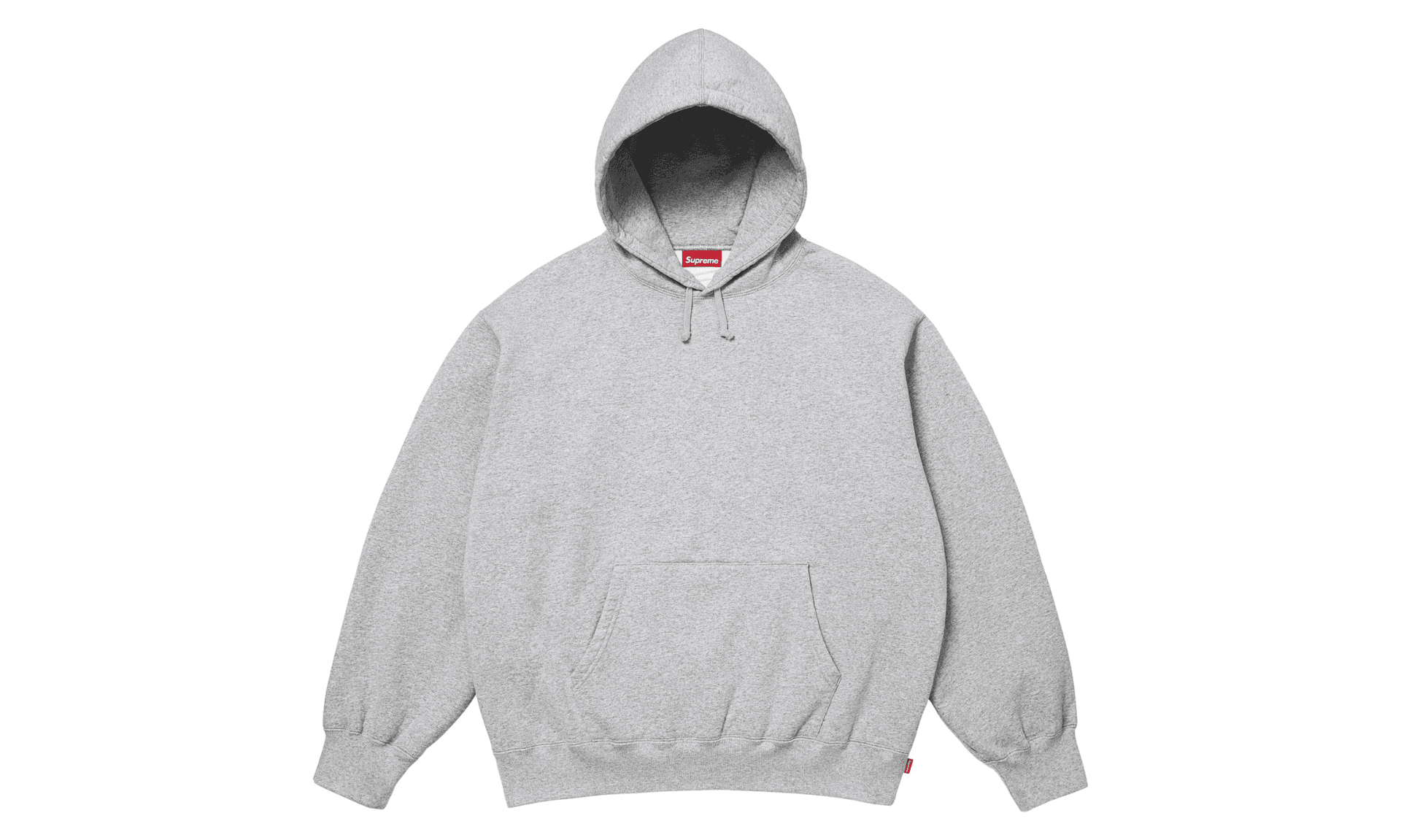 Supreme Satin Applique Hooded Sweatshirt Heather Grey | OVERCEZ