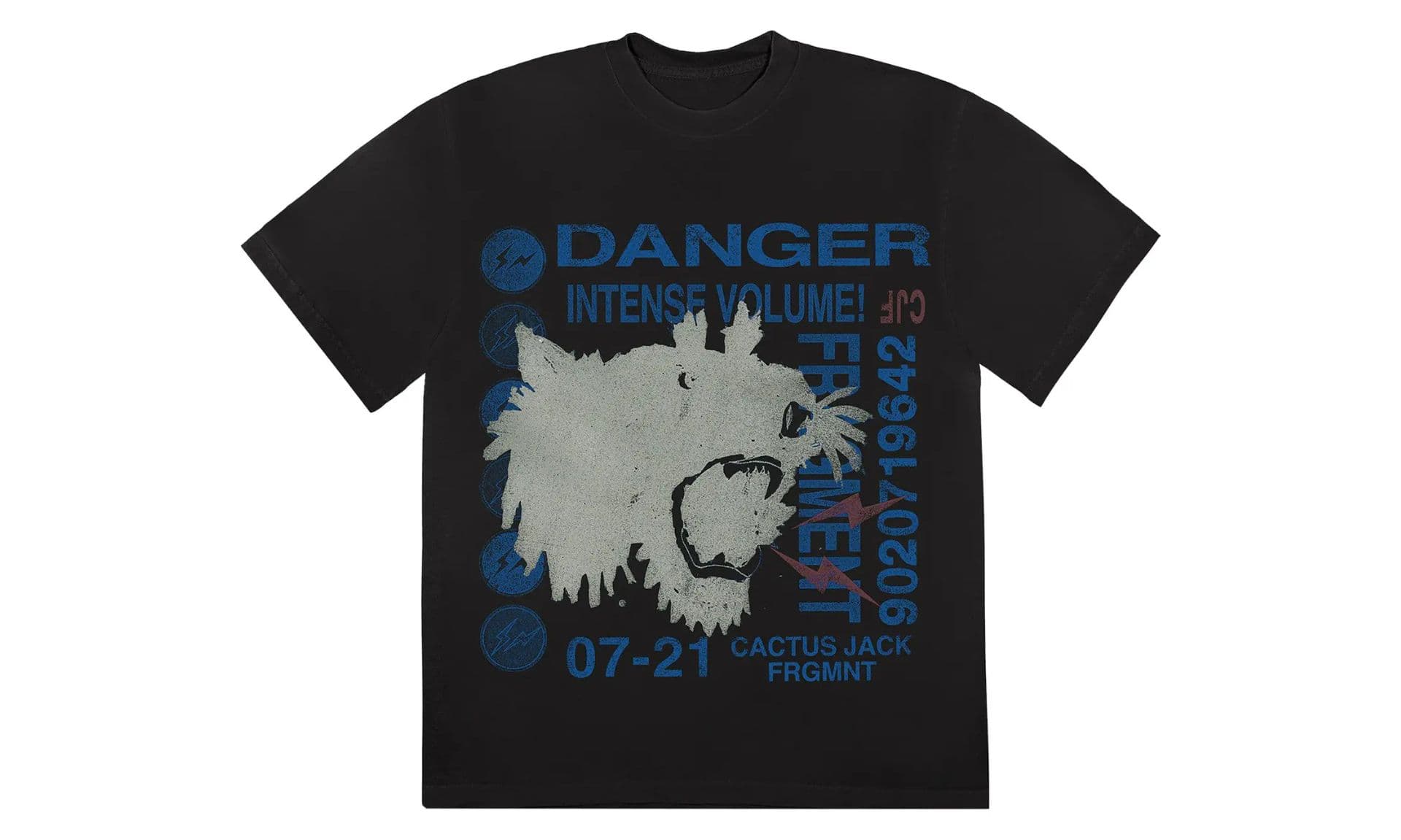 Travis Scott Cactus Jack For Fragment Danger Tee Washed Black | OVERCEZ