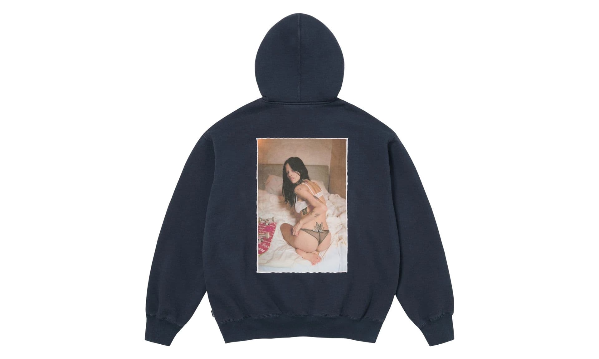 Supreme Larry Clark Zip Up Hooded Sweatshirt Navy | OVERCEZ
