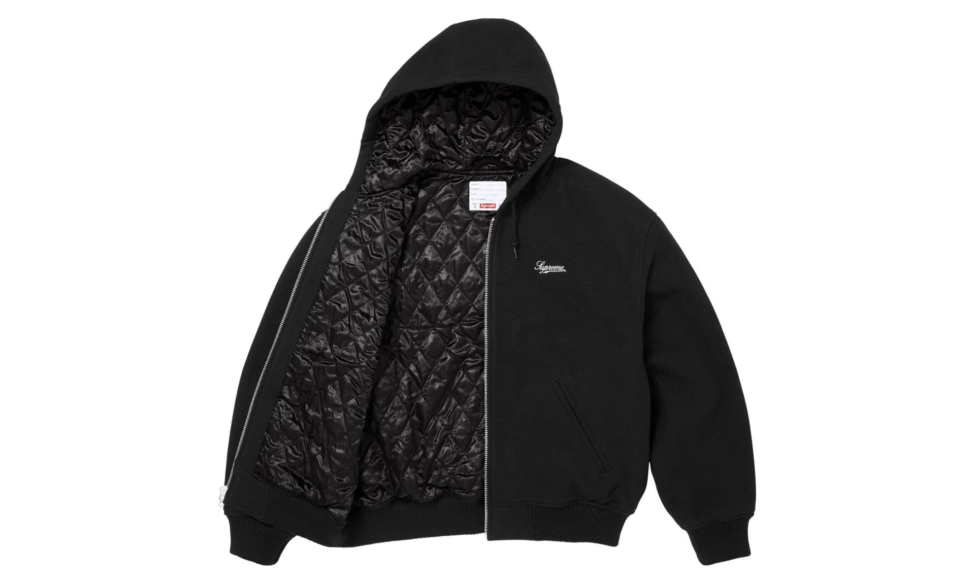 Supreme Larry Clark Hooded Varsity Jacket Black | OVERCEZ