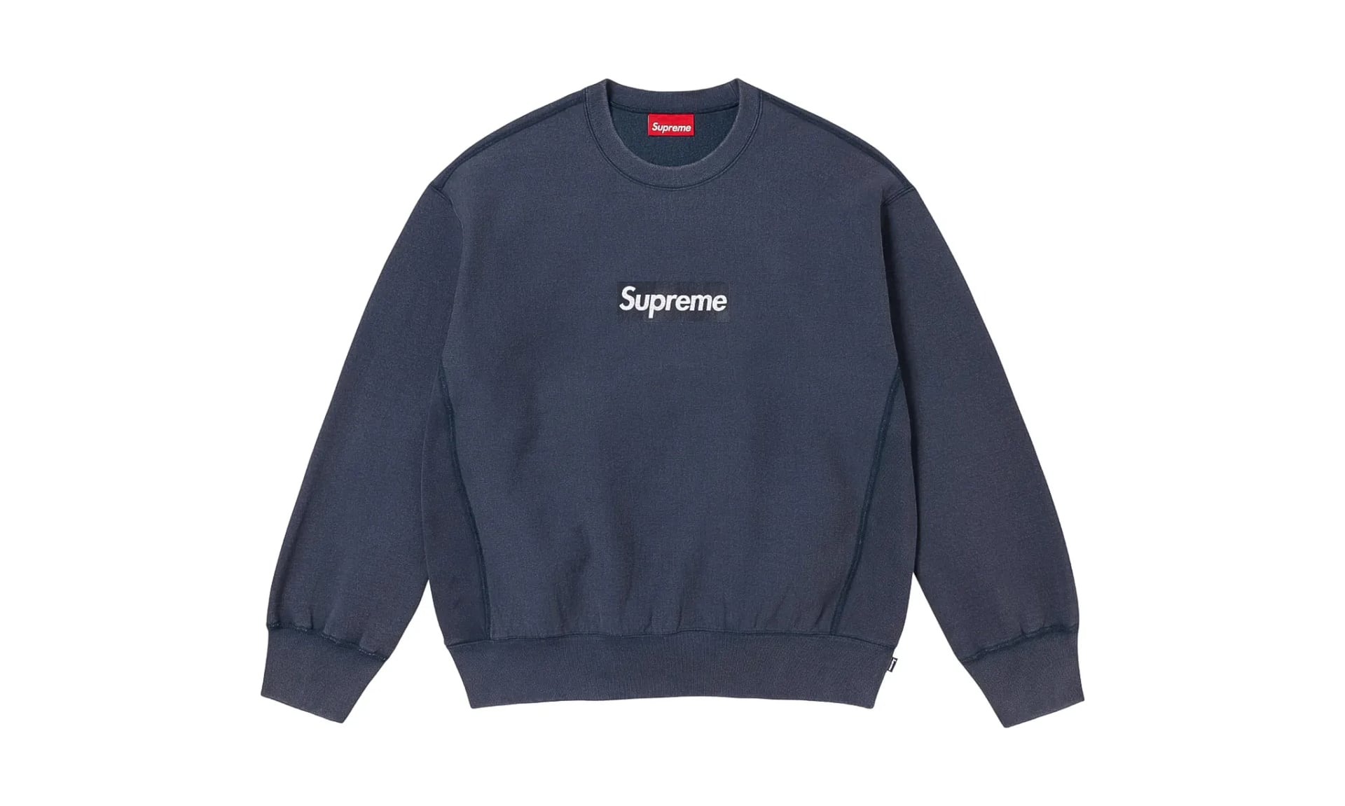 Supreme Washed Box Logo Crewneck Navy