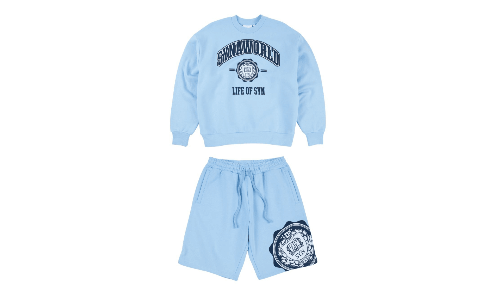 SynaWorld College Crew Short Set Blue