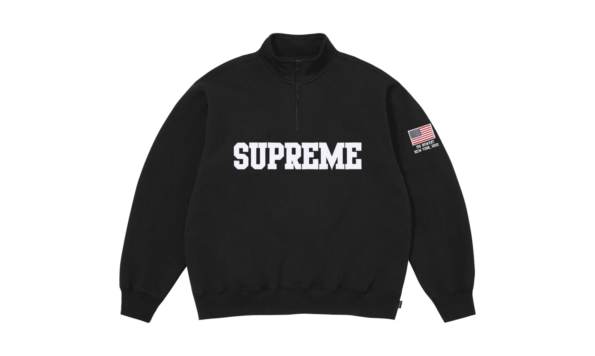 Supreme Shop Flag Half Zip Pullover Black New York