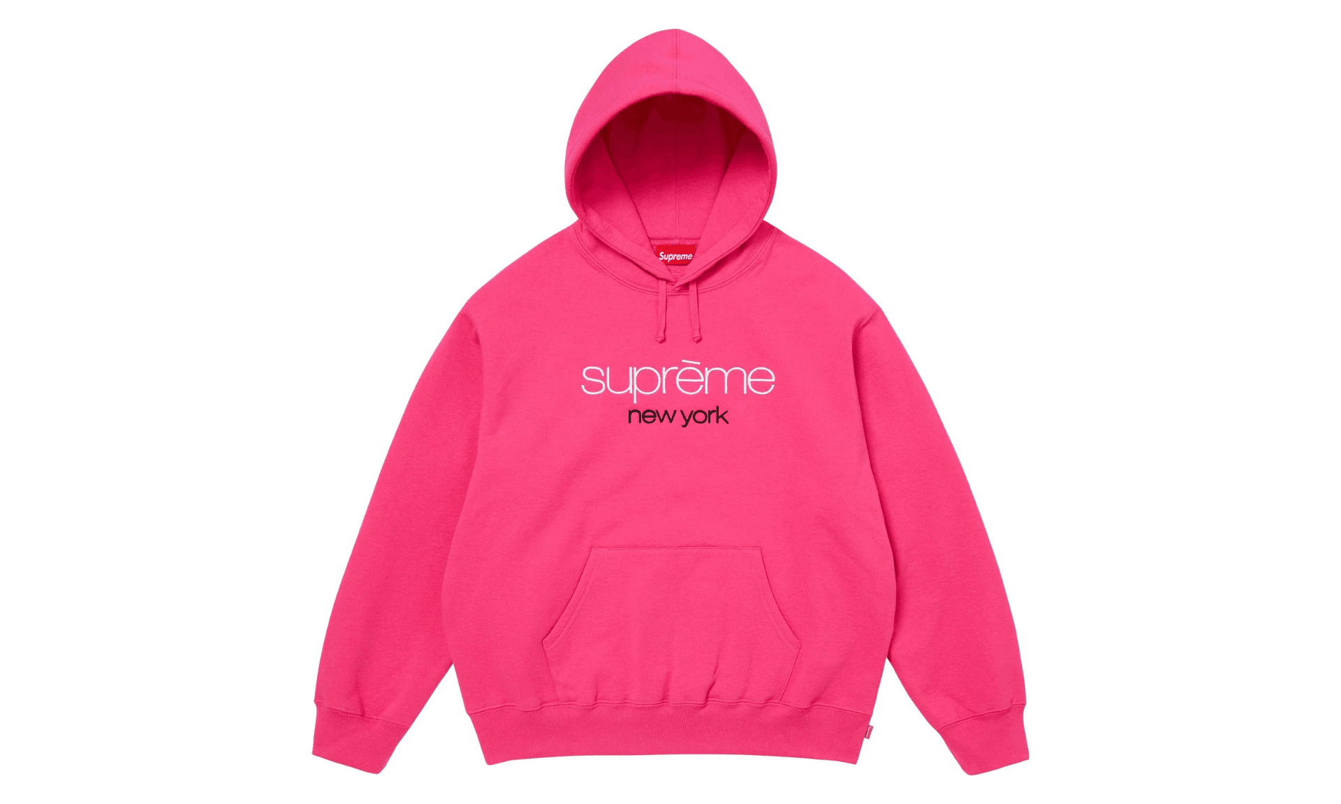 Supreme Classic Logo Hoodie Bright Fuchsia