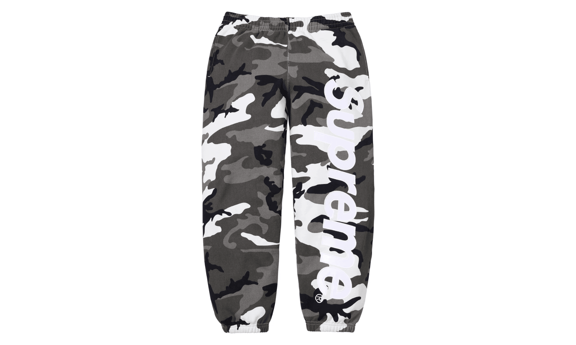 Supreme Satin Applique Sweatpant Snow Camo